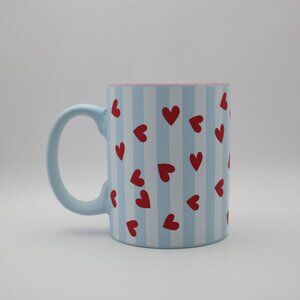 Sunday Morning Valentine Stripes and Hearts Soft Touch Mug